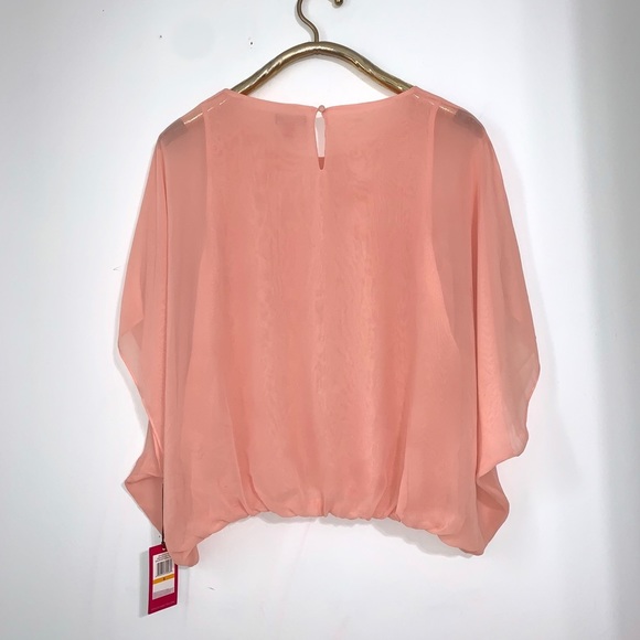 Vince Camuto Coral Chiffon Layered Blouse​ - Picture 7 of 13